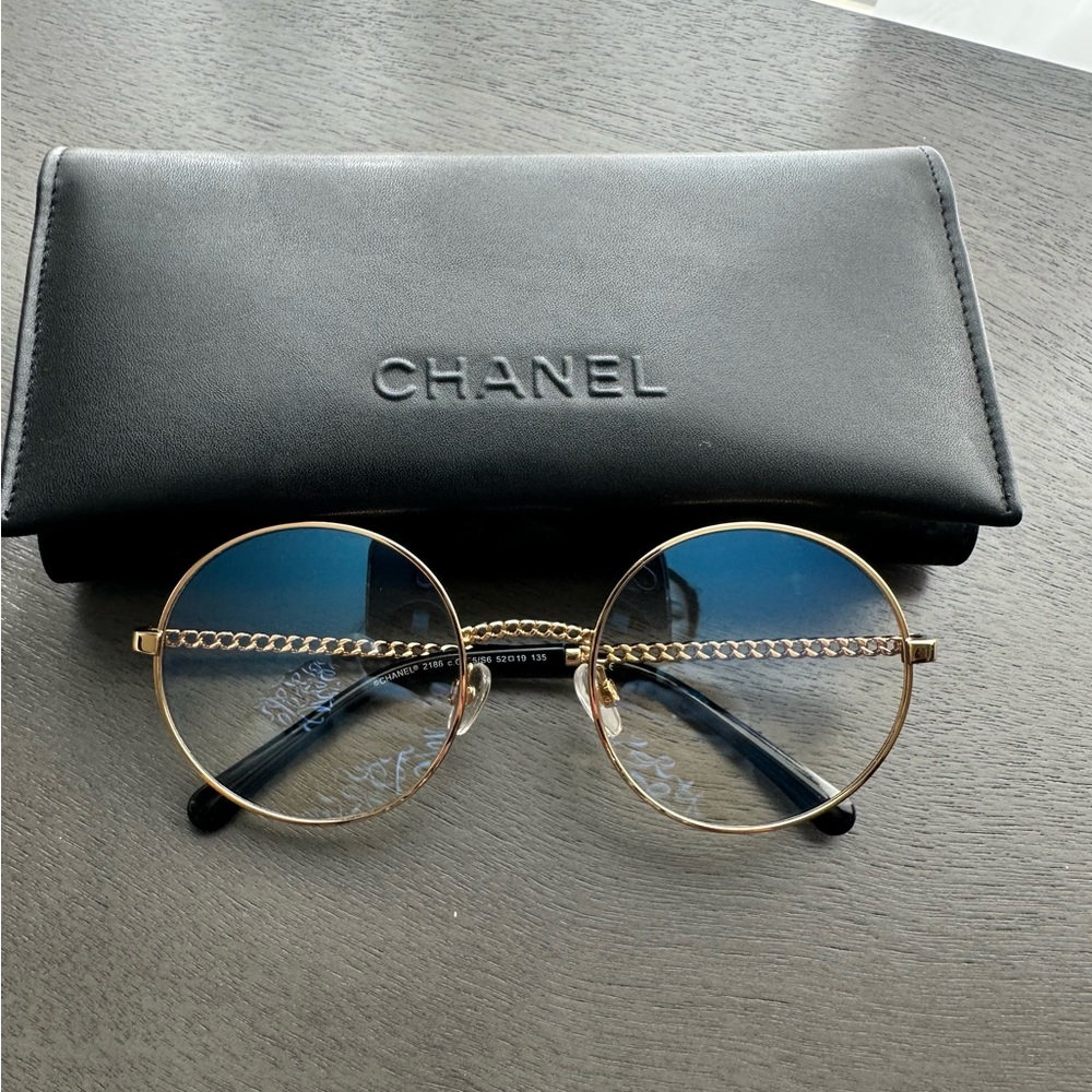 Chanel Round Eye Glasses with Gold Frame